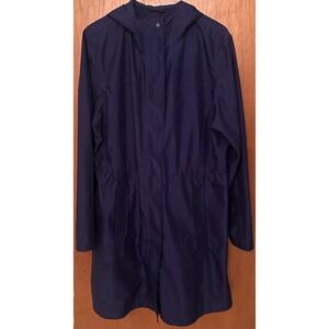 L.L. Bean H2OFF Ladies Rain Coat Size Large Navy Blue EXCELLENT‎ CONDITION!